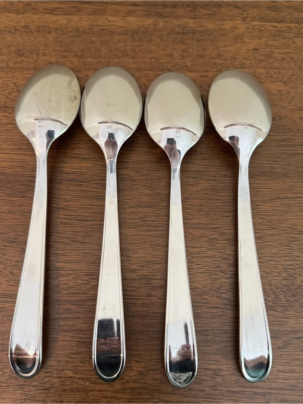 Gourmet Settings GS 4 Pcs Soup Spoons Stainless Glossy Flatware 18/c